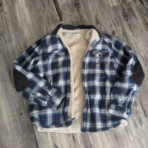 Plaid Sherpa-Lined Jacket